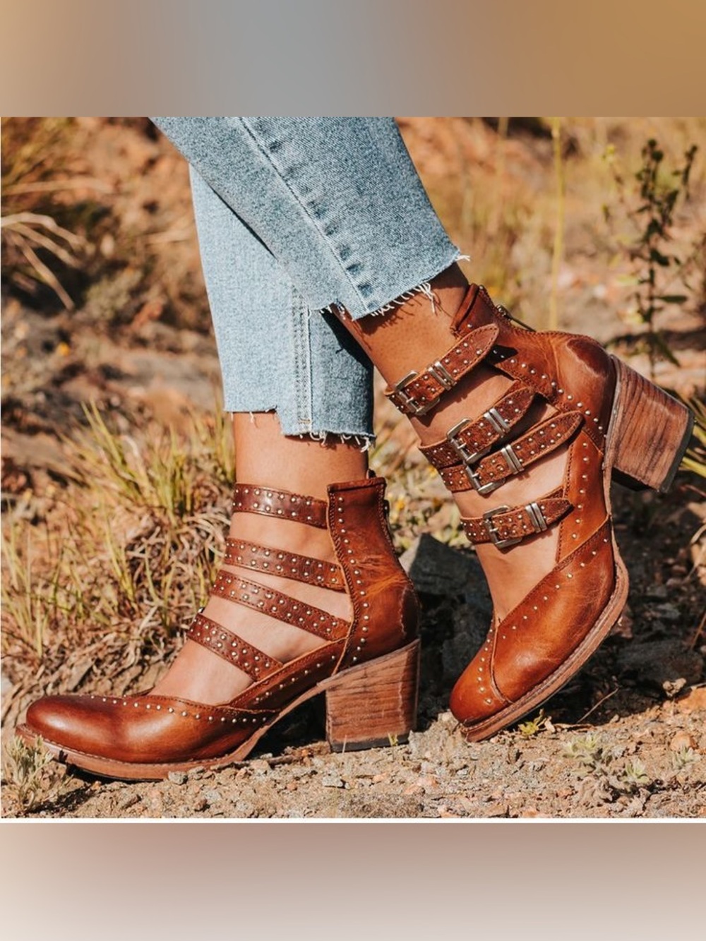Free Bird Felicity Cognac Size 10